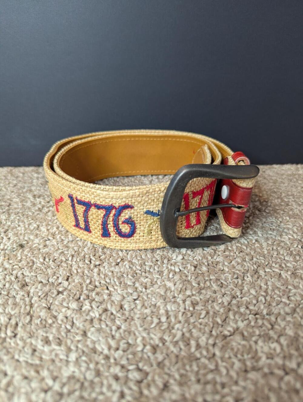 Justin 1776 USA Western Belt Size 34 Leather - Patriotic 4th of July 250th 5076W